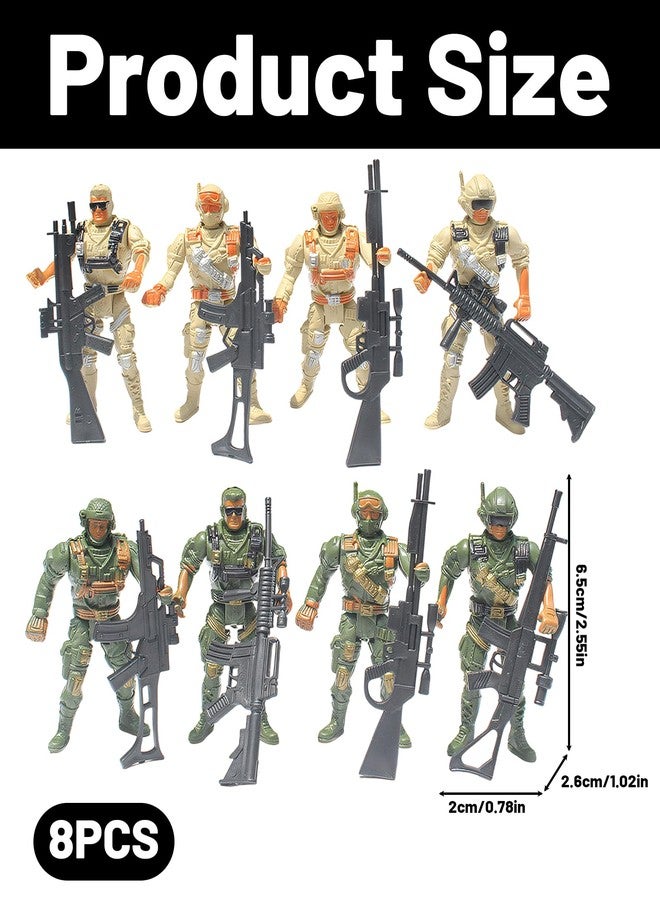 RupeeRise 8 PCS Army Toys Set Military, Action Figure Toys | Realistic Military & Police Set with Soldier Figures, Accessories | Ideal for Imaginative Play, Gifts, Office Decor - Image 2